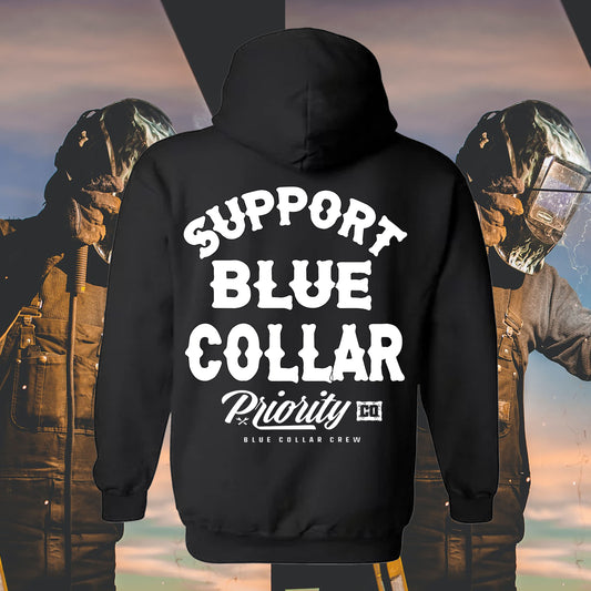 SUPPORT BLUE COLLAR HOODIE