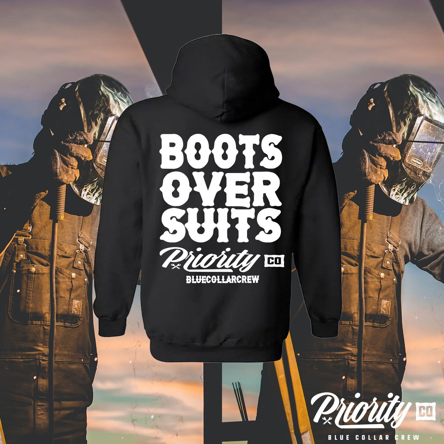 BOOTS OVER SUITS HOODIE